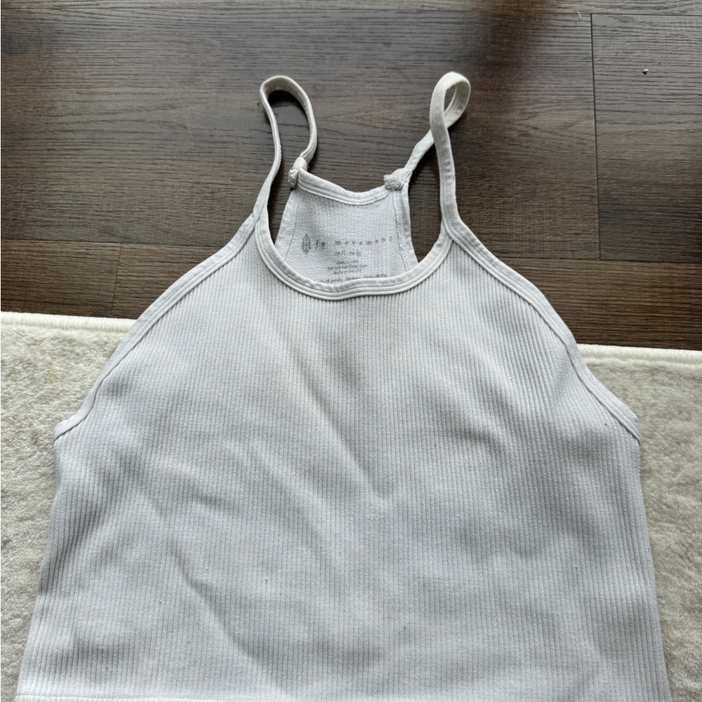 FP Movement Ribbed White Crop Tank Top